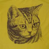 Футболка з принтом Кіт м.535 гірчична віскоза ТМ Ярослав